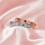Keepsake Breast Milk Resin Birthstone Ring Settings,Honeycomb Hexagon Bezel Ring,Solid 925 Sterling Silver Rose Gold Plated Ring,Stackable Ring,DIY Ring Supplies 1294709