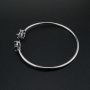 6x8MM Oval Prong Bezel Bangle Settings Solid 925 Sterling Silver DIY Bracelet Supplies for Gemstone 2.2'' Diameter 1900255