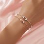 Rectangle Prong Bezel Bracelet Settings,Solid 14K 18K Gold Bracelet,Minimalist Bracelet,DIY Bracelet Supplies 6.5''+2'' 1900330