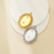 Keepsake Breastmilk Stainless Steel Oval Bezel Pendant,Vintage Styles Art Deco Oval Pendant,Silver Gold Pendant,DIY Pendant Supplies 1421254