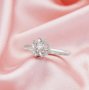5 Stones 3MM Round Prong Ring Settings,Solid 14K 18K Gold Ring,Flower Round Ring,DIY Ring Supplies For Gemstone 1212136