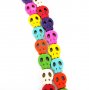 1 string 15inch 13x15mm vintage mix color dyeing turquoise gemstone skull faces Halloween unique beads 3010009