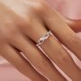 Two Stones 4x6MM Pear Prong Ring Settings,Infinity Solid 14K 18K Gold Ring,Moissanite Art Deco DIY Ring Supplies 1295037