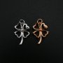 6MM Heart Prong Pendant Settings Lucky Four Leaf Clover Solid 925 Sterling Silver Rose Gold Plated Charm Bezel DIY Gemstone Supplies 1431091