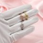 Keepsake 6x8MM Pear Prong Ring Settings for Breast Milk Resin Solid 14K Gold with Moissanite Accents Ring Band 1294306