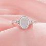 Keepsake Breast Milk Resin Oval Ring Bezel Settings,Solid 14K 18K Gold Ring,Art Deco Solid Back Ring,DIY Ring Supplies 1222148