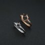 1Pcs 4-15MM Round Prong Bezel Rose Gold Plated Solid 925 Sterling Silver Adjustable Ring Settings for Moissanite Gemstone DIY Supplies 1210053