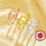 Both 4x6MM Prong Settings,Rectangle Pear Prong Settings,Solid 925 Sterling Silver Rose Gold Plated Ring DIY Ring Supplies 1294965
