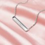4x25MM Keepsake Breast Milk Resin Rectangle Pendant Bezel Settings,Simple Solid 925 Sterling Silver Necklace Chain 1431322