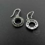 10MM Round Setting Bezel Tray Antiqued Solid 925 Sterling Silver DIY Earrings Hooks Findings 1706010