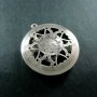 5pcs 33MM vintage style antiqued silver flower filigree round photo locket pendants DIY supplies 1113021