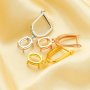 6x8MM Oval Prongs Hoop Earrings Settings,Solid 925 Sterling Silver Rose Gold Plated Earrings,Simple Earrings,DIY Earring Supplies 1706136