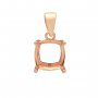 8MM Cushion Square Prong Pendant Settings,Solid 925 Sterling Silver Rose Gold Plated Charm,Simple Charm,DIY Pendant Bezel For Gemstone 1431208