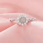 4MM Keepsake Breast Milk Resin Round Ring Bezel Settings,Sun Flower Solid 925 Sterling Silver Ring,Solid Back Ring,DIY Ring Supplies For Gemstone 1212130-1