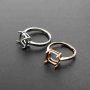 1Pcs 5-15MM Rose Gold Silver Square Gems Cz Stone Prong Setting 925 Sterling Silver Bezel Tray DIY Adjustable Ring Settings 1294106