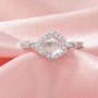 Hexagon Prong Ring Settings,Solid 14K 18K Gold Moissanite Ring,Elegant Art Deco Ring,DIY Ring Supplies 1294985
