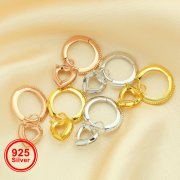 6MM Heart Prong Hooks Earrings Settings,Solid 925 Sterling Silver Rose Gold Plated Earrings,Simple Earring,DIY Earrings Bezel 1706118