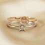 3-15MM Round Four Prong Ring Settings Solid 925 Sterling Silver Rose Gold Plated Ring Bezel for Gemstone 1215025