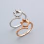 8MM Round Prong Ring Settings Bypass Shank Solid 925 Sterling Silver Rose Gold Plated Set Size DIY Ring Bezel for Gemstone Supplies 1210102