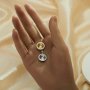 10MM Keepsake Breast Milk Resin Round Bezel Pendant Settings,Solid 925 Sterling Silver Gold Plated Pin Settings for Half Drilled Beads Pearl,DIY Pendant Supplies 1411452