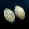 5pcs Pendant DIY Brass Bronze Copper European Antique Style Oval Shape Ocean Wave Prayer Box Photo Locket Jewelry