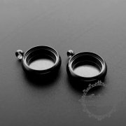 5pcs 16mm round bezel 5mm depth gun black floating pendant charm supplies 1411199-1