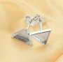 1Pair 8MM Keepsake Breast Milk Resin Triangle Earrings Blank Settings,Solid 925 Sterling Silver Rose Gold Plated Studs Earrings,DIY Earrings Supplies 1706138