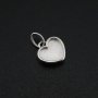 8MM Heart Bezel Settings for Breast Milk Resin Solid Back 925 Sterling Silver Pendant Charm DIY Supplies 1431080
