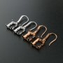 1Pair 8x10MM Rectangle Hook Earrings Settings Rose Gold Plated Solid 925 Sterling Silver Bezel DIY Supplies for Gemstone Jewelry 1706059