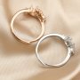 6MM Round Prong Ring Settings Bezel Keepsake Solid 925 Sterling Silver Rose Gold Plated DIY Ring Supplies 1215020