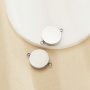 14MM Round Stainless Steel Pendant Settings With Two Loops,Minimalist Silver Pendant Charm Connector,DIY Pendant Blank Supplies 1431543
