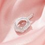 Halo Oval Prong Pendant Settings,Solid 14K 18K Gold Pendant Charm,Moissanite Art Deco Pendant Charm,DIY Pendant Bezel For Gemstone 1421246