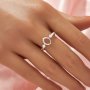 Oval prongss Ring Settings,Solid Solid 14K 18K Gold Ring with Moissanite Stones,Three Stone DIY Ring Supplies For Gemstone 1222156