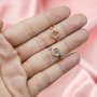 6x8MM Keepsake Breast Milk Oval Prong Ring Settings Resin Solid 14K Gold Moissanite Accents DIY Flower Ring Blank Band for Gemstone 1224091-1