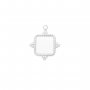 10.5MM Square Bezel Stainless Steel Pendant Settings,Yellow Gold Rhodium Square Pendant Charm,Vintage Styles Pendant,DIY Pendant Supplies 1431524