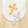 6 Stones Keepsake Breast Milk Resin Round Bezel Cross Pendant Settings,Stainless Steel Yellow Gold Silver Cross Pendant,DIY Pendant Blank 1411476