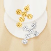 6 Stones Keepsake Breast Milk Resin Round Bezel Cross Pendant Settings,Stainless Steel Yellow Gold Silver Cross Pendant,DIY Pendant Blank 1411476