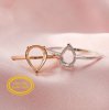 Keepsake Breast Milk Resin Pear Ring Settings Solid 14K Gold Ring Simple DIY Prong Ring Bezel Supplies 1294275