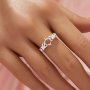 Hexagon Prong Ring Settings,Solid 14K 18K Gold Moissanite Ring,Tree Branch Leaf Moissanite Hexagon Ring,DIY Ring Supplies 1294982