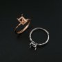 1Pcs 5x7MM Rectangle Prong Ring Settings Blank Rose Gold Plated Solid 925 Sterling Silver DIY Bezel Tray for Gemstone 1294201