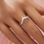 Curved Moissanite Stackable Ring,Solid 14K 18K Gold Ring,Dainty Stacker Ring,Stackable Ring,DIY Ring Supplies 1294994