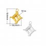 6MM Square Prongs Bezel Pendant Settings,Yellow Gold Plated Stainless Steel Pendant Charm,Minimalist Square Pendant,Simple Square Pendant Blank 1431454
