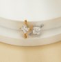Princess Cut Square White CZ Stone Stainless Steel Charm,Square Pendant Charm With Two Loops,Minimalist Gold Plated Pendant Charm 1431462