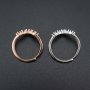 1Pcs 3MM Round Curve 5 Stones Rose Gold Plated Solid 925 Sterling Silver DIY Stackable Adjustable Prong Ring Settings Blank for Gemstone 1210067