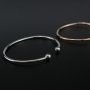 1Pcs Silver Gold Plated Brass Double Balls End Wire Bracelet Bangle DIY Beading Supplies 1900226