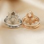 Keepsake Breast Milk Resin Pear Ring Settings Stackable 5x7MM Main Stone Solid 925 Sterling Silver Rose Gold Plated DIY Ring Bezel 1294337