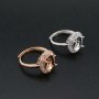 1Pcs 8x10MM Oval Bezel Pear Accents Halo Rose Gold Plated Solid 925 Sterling Silver Adjustable Prong Ring Settings Blank for Gemstone 1224036