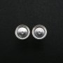 Round Bezel Studs Earrings Settings Solid 925 Sterling Silver for Cabochon Gemstone Resin DIY Supplies 1702228