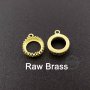6pcs 12mm raw brass round crown pendant charm bezel DIY supplies 1411203-3