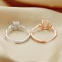 Three Stone Oval Prong Ring Settings,Solid 925 Sterling Silver Rose Gold Plated Ring,Art Deco Bezel Band Ring,DIY Supplies 1224141